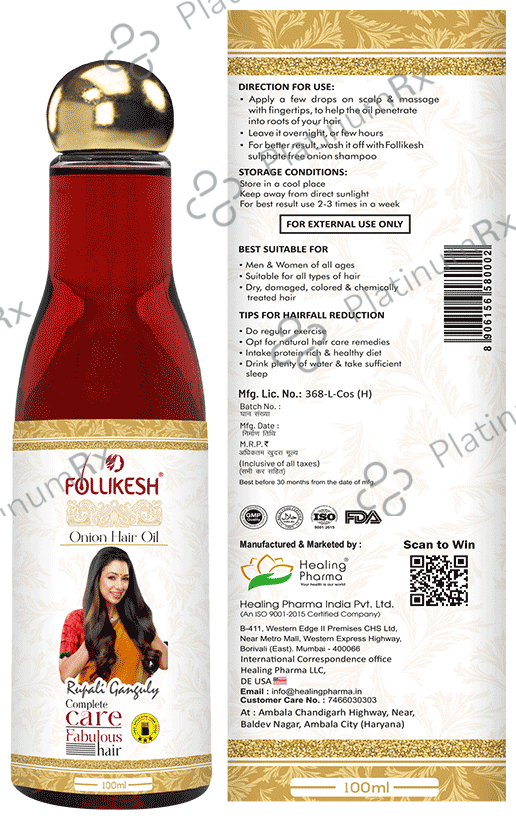 Healing Pharma Follikesh Onion Hair Oil 100ml