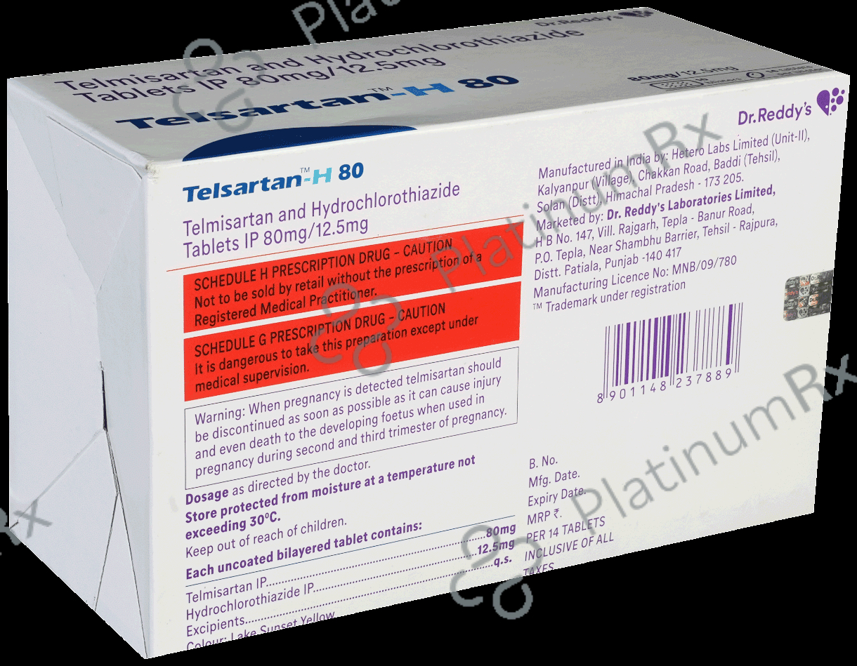 Telsartan H 12.5/80mg Tablet 14s