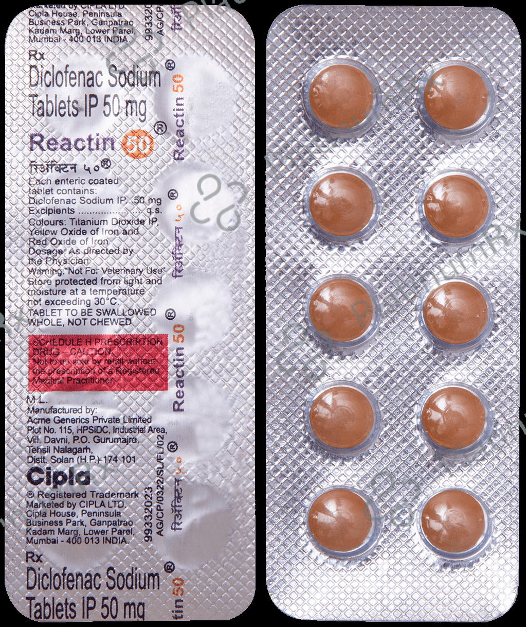 Reactin 50mg Tablet DT