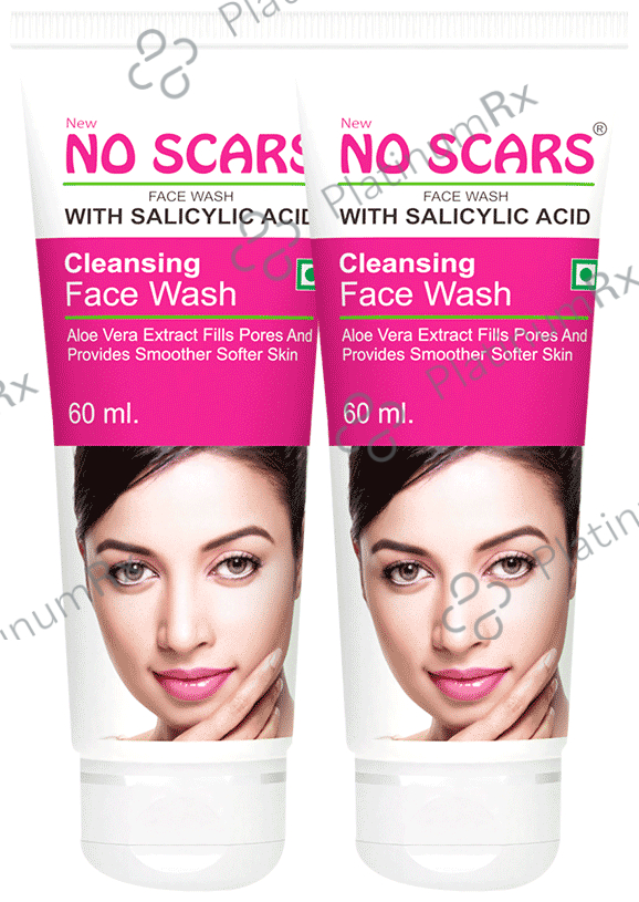 NO Scars with Salicylic Acid Cleansing Face Wash ( 60ml) 2 Tubes