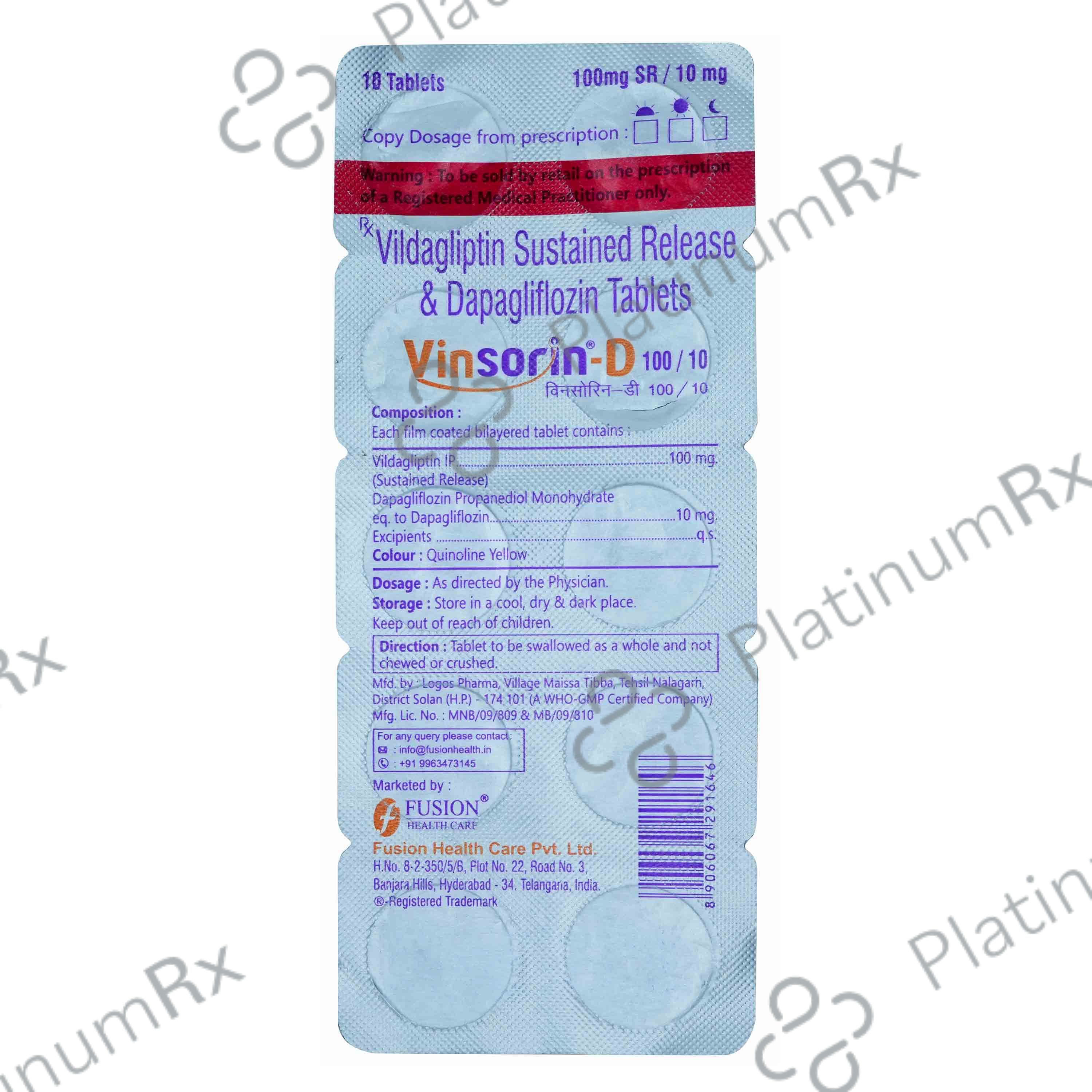 Vinsorin D 10/100mg Tablet 10s