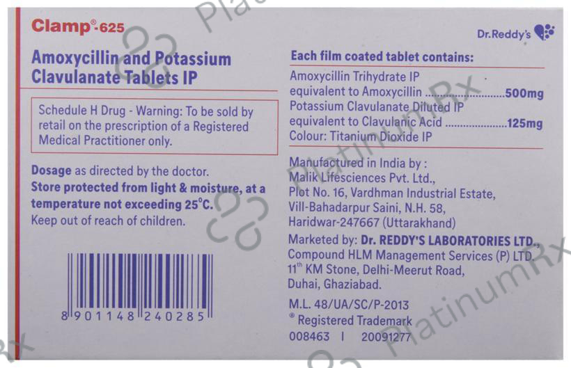 Clamp 625mg Tablet 10s