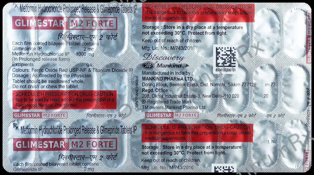 Glimestar M 2/1000mg Forte Tablet PR 30s