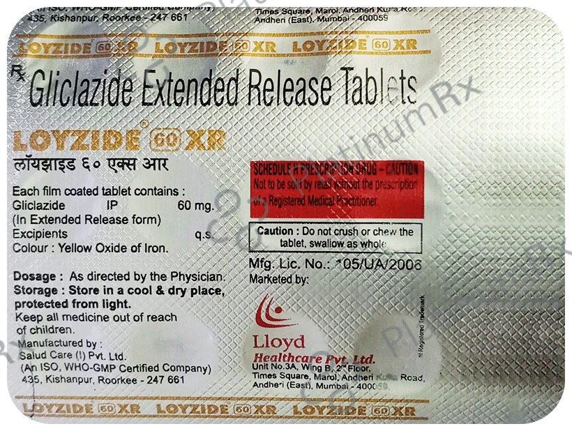 Loyzide 60mg Tablet XR 10 Tablet XR