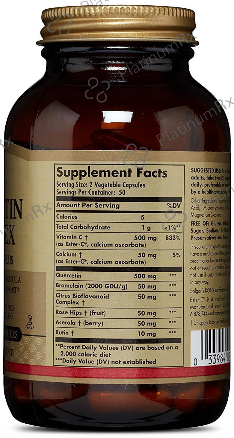 Solgar Quercetin Complex with Ester-C Plus Vegetable Capsule 100 capsules