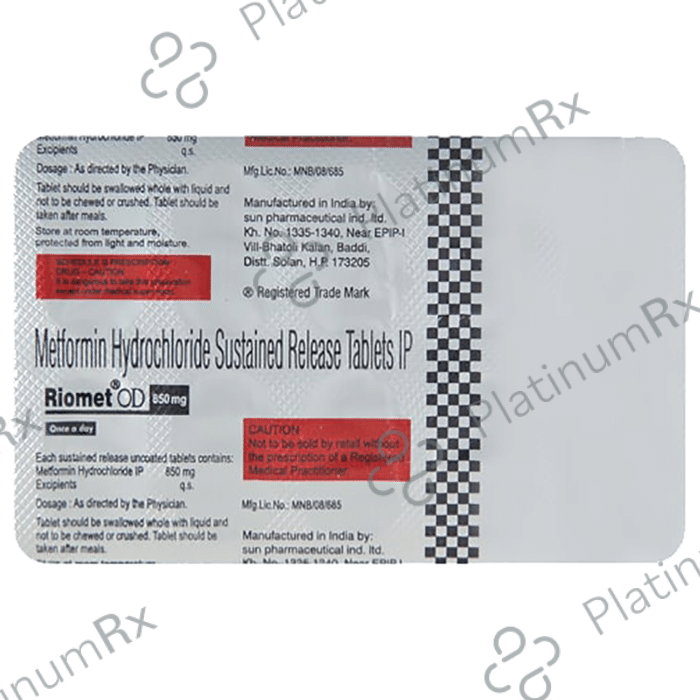 Riomet OD 850mg Tablet SR