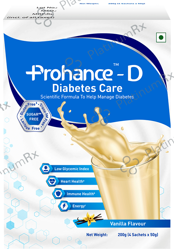 Prohance -D Nutritional Supplement for Diabetes Care - Flavour Vanilla 200 gm