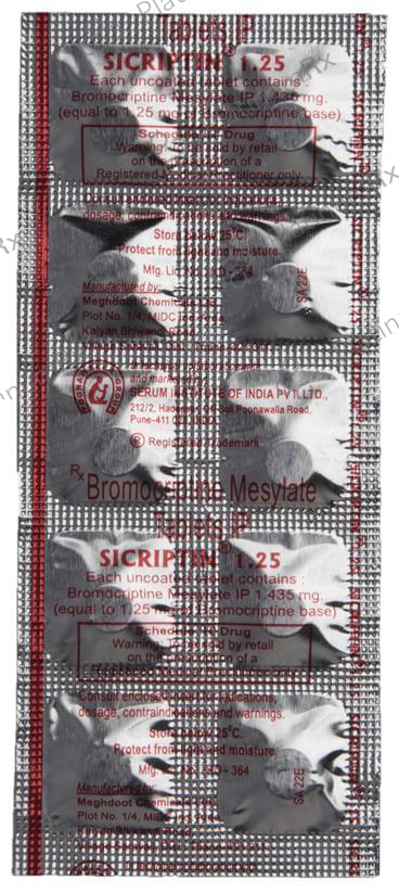 Sicriptin 1.25mg Tablet 10s