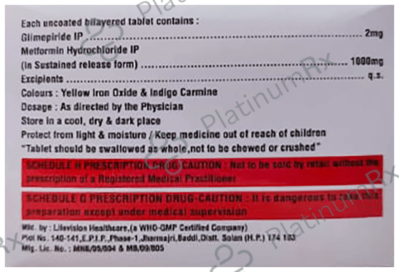 Geoglim G 2mg/1000mg Tablet