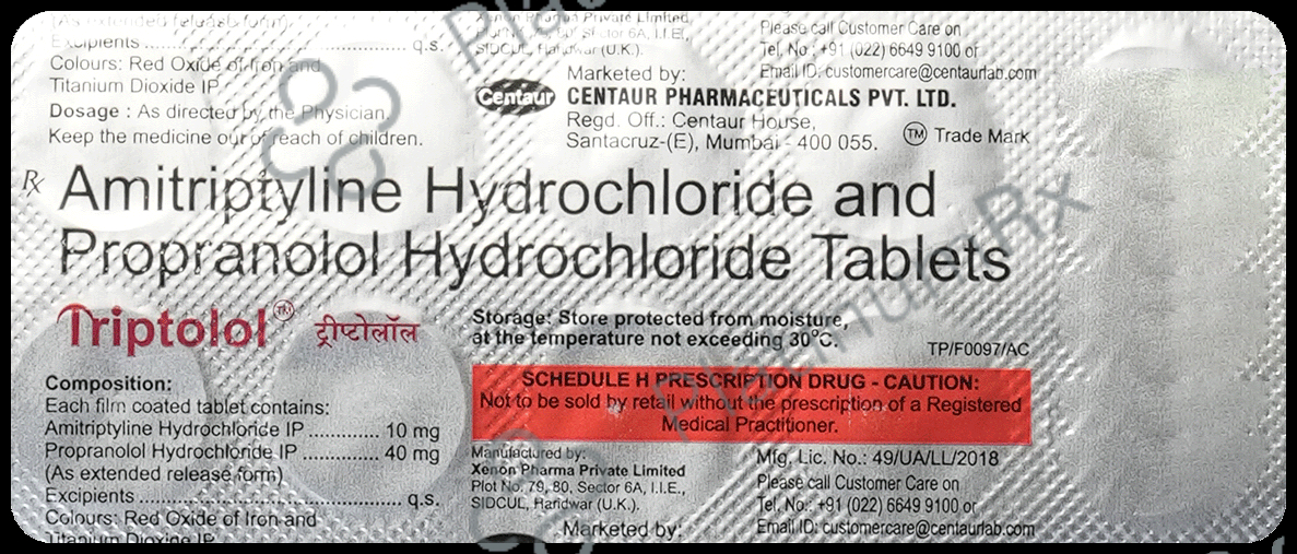 Triptolol 10/40mg Tablet 10s