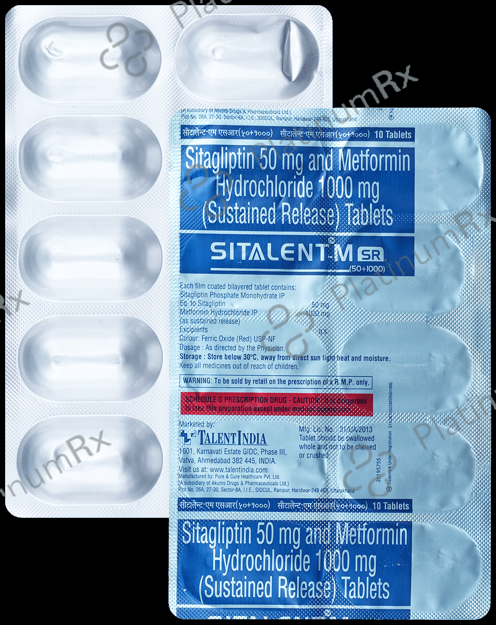 Sitalent M 50mg/1000mg Tablet SR