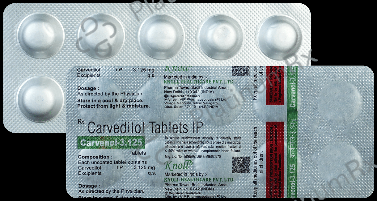 Carvenol 3.125mg Tablet 10s