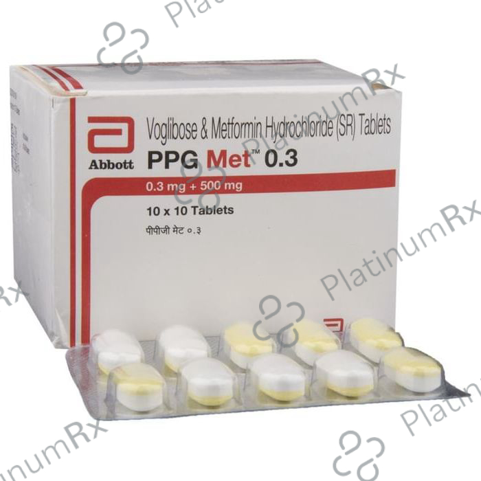 PPG Met 0.3/500mg Tablet SR 10s