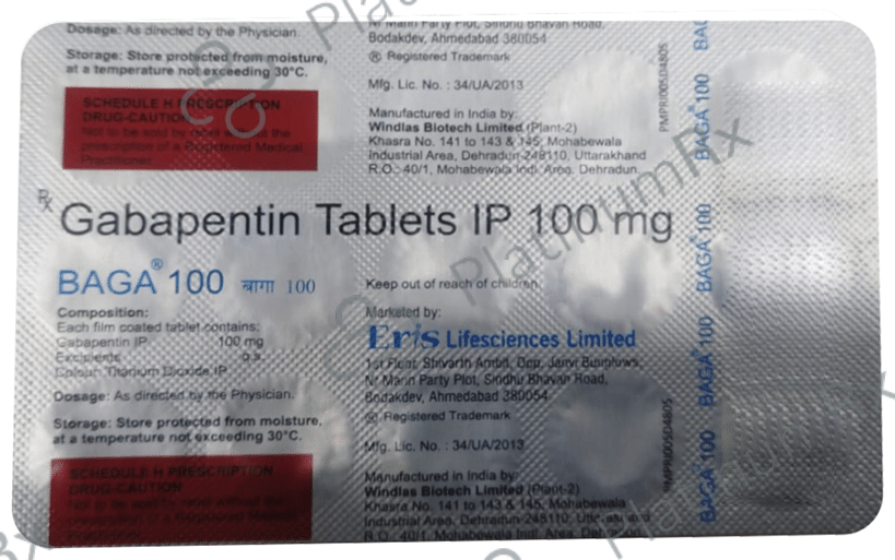 Baga 100mg Tablet 15s