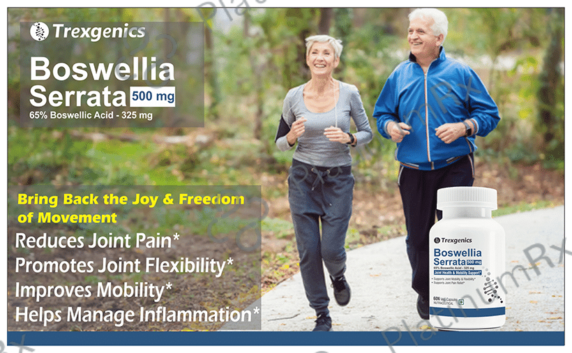 Trexgenics Boswellia Serrata 65% Boswellic Acid 500mg Veg Capsule