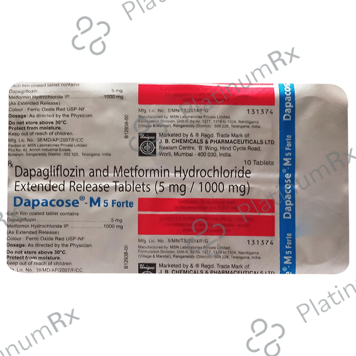 Dapacose M 5/1000mg Forte Tablet ER 10s