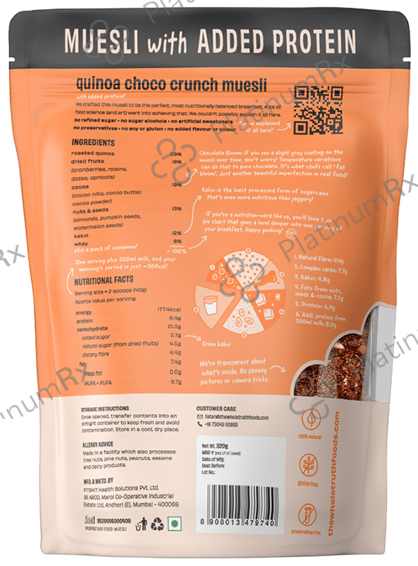 The Whole Truth Quinoa Choco Crunch with Added Protein Muesli