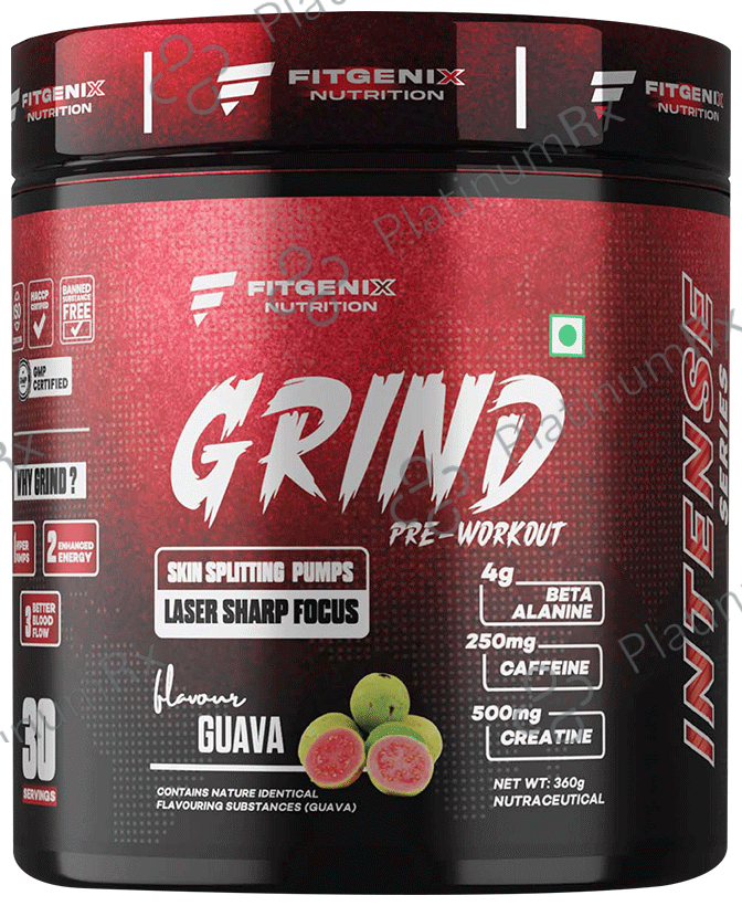 Fitgenix Nutrition Grind Pre Workout Powder Guava