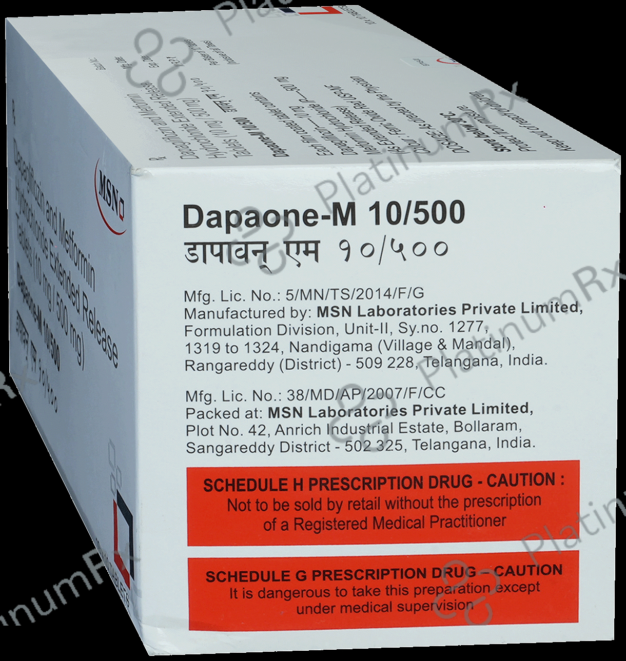 Dapaone M 10/500mg Tablet ER 10s