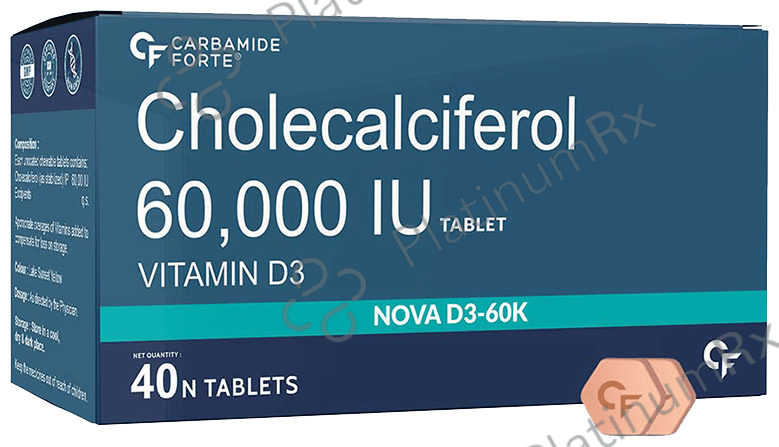 Carbamide Forte Cholecalciferol (Vitamin D) 60,000IU - For Immunity, Bones, Muscles & Joints - Tablet