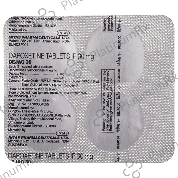 Dejac 30mg Tablet 4s