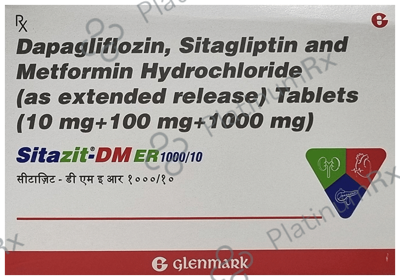 Sitazit DM 10/1000/100mg Tablet ER 10s