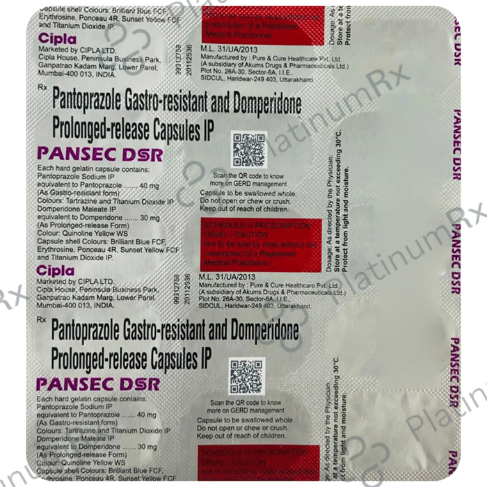 Pansec DSR 30/40mg Capsule PR 15s