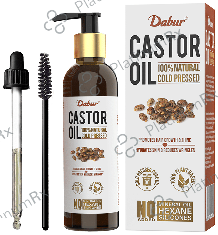 Dabur 100% Natural Cold-Pressed Castor Oil - Promotes Hair Growth & Hydrates Skin