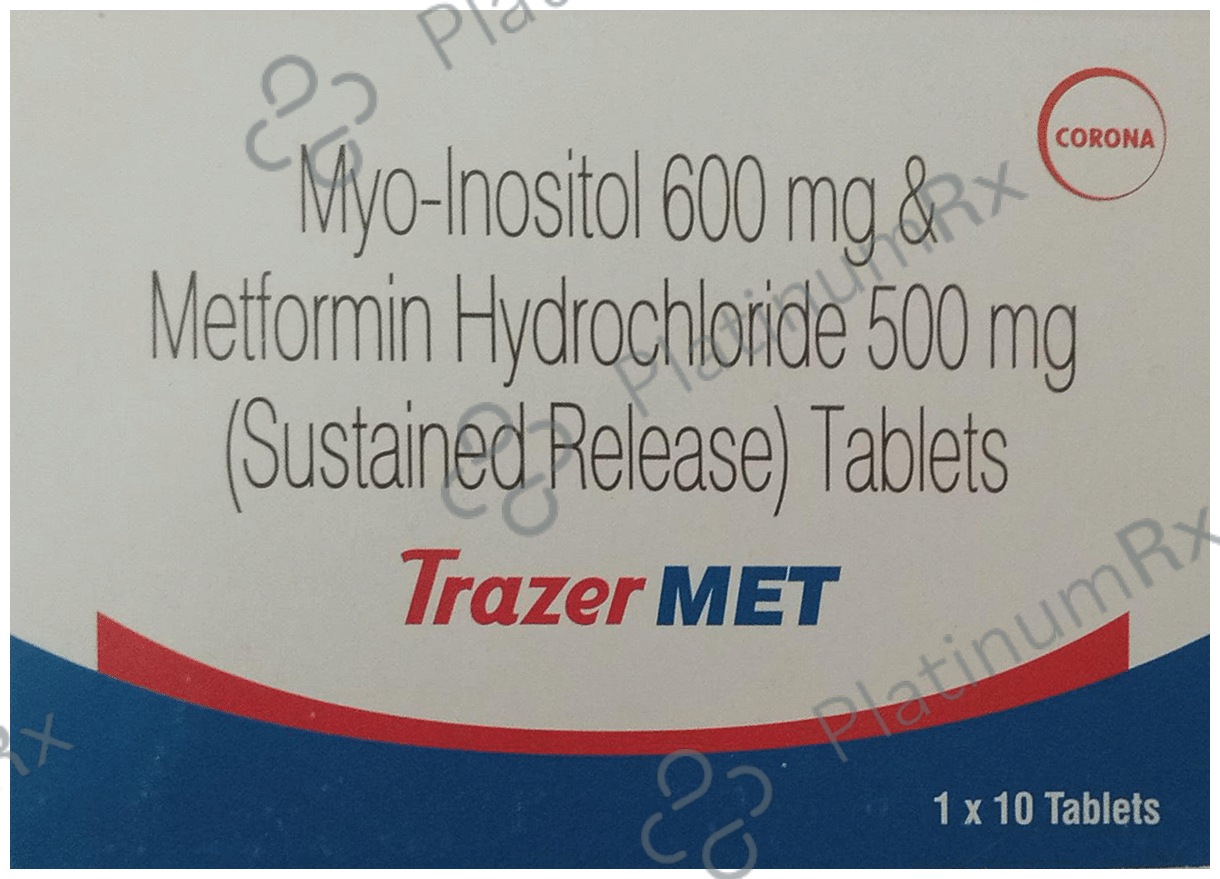 Trazer Met 500/600mg Tablet 10s