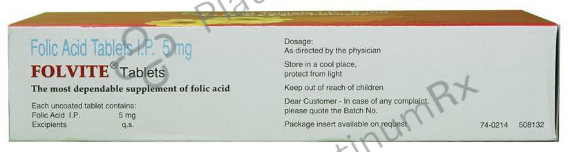 Folvite 5000mcg Tablet 45s