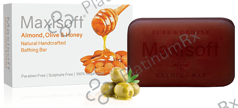 Maxisoft Almond, Olive & Honey Natural Handcrafted Bathing Bar (75gm Each) 1 Pack