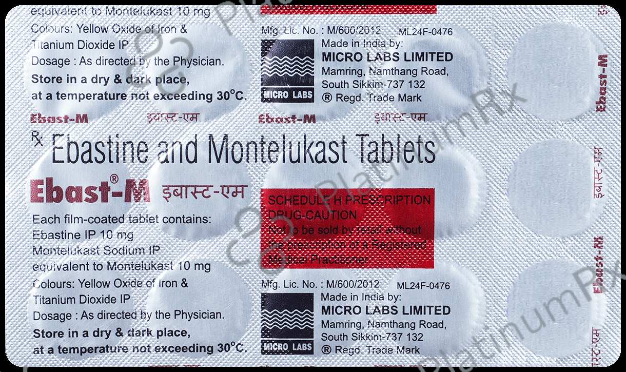 Ebast M 10/10mg Tablet 15s