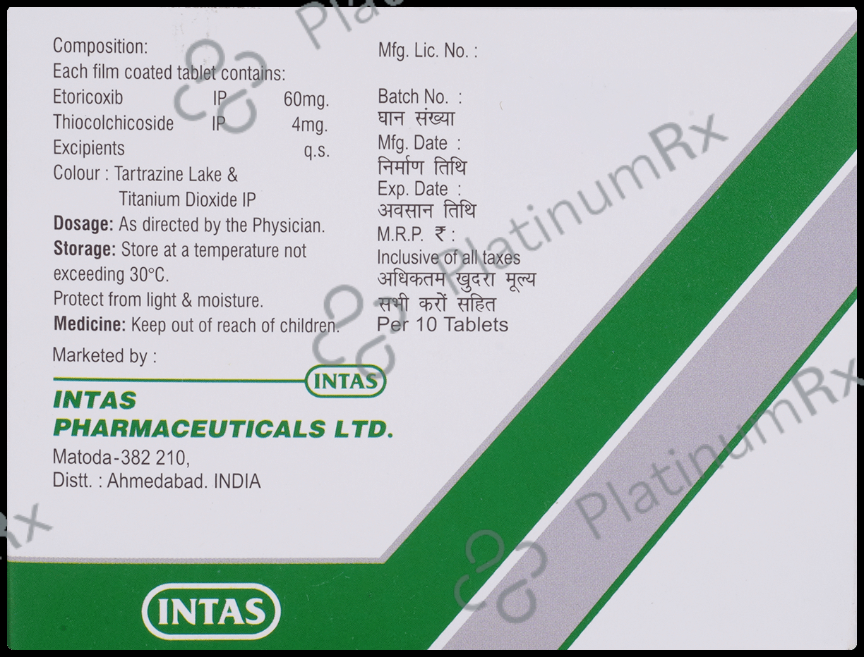 Intacoxia MR 60/4mg Tablet 10s