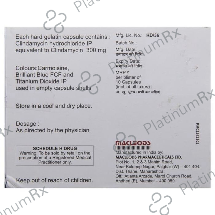 Clindasure 300mg Capsule 10s