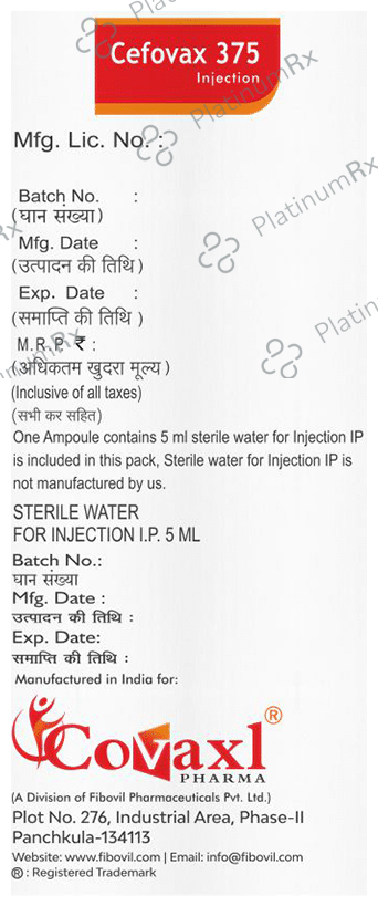 Cefovax 375 Injection