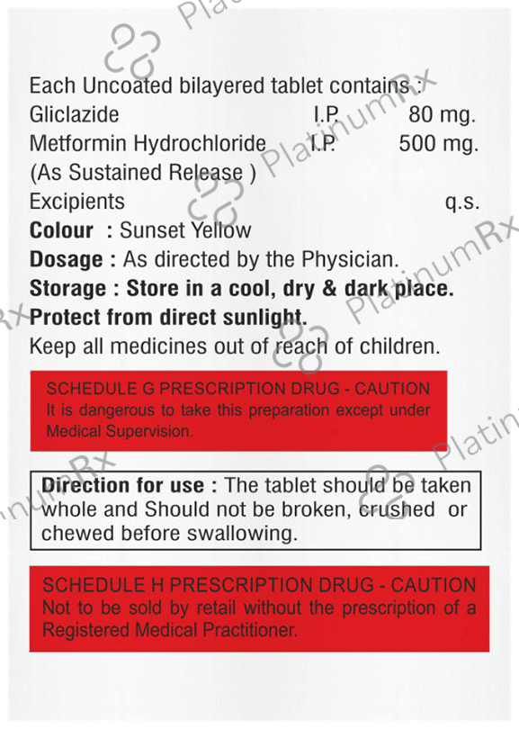 Glicavil M 80mg/500mg Tablet