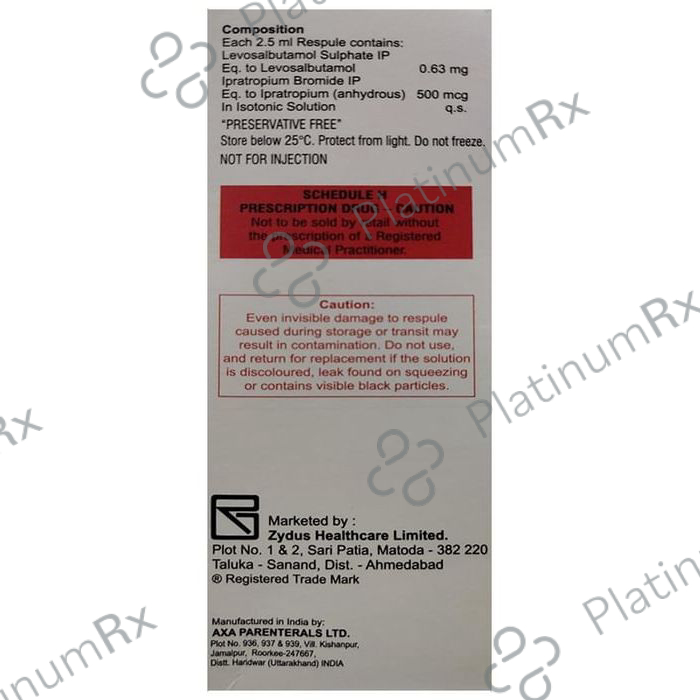 Combimist LD 2.5ml 500mcg/0.63mg Respule 5s