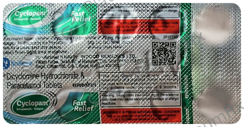 Cyclopam 20/500mg Tablet 10s
