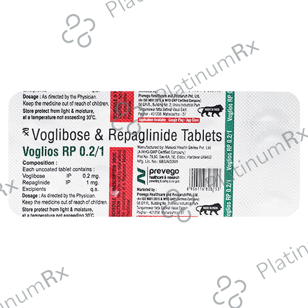 Voglios RP 1/0.2mg Tablet 10s