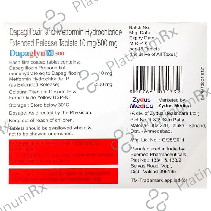 Dapaglyn M 10/500mg Tablet ER 15s
