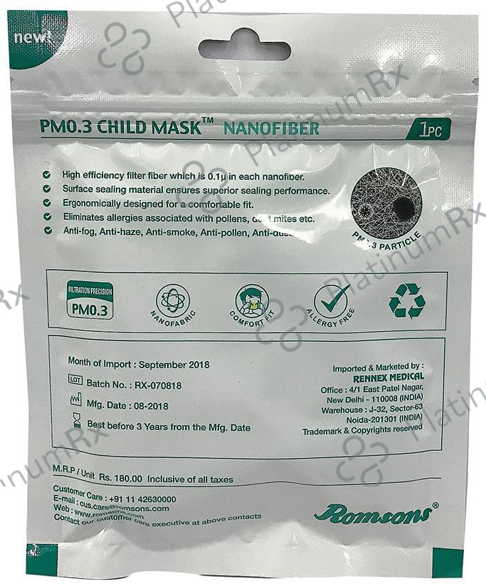 Romsons PM0.3 Child Nanofiber Mask