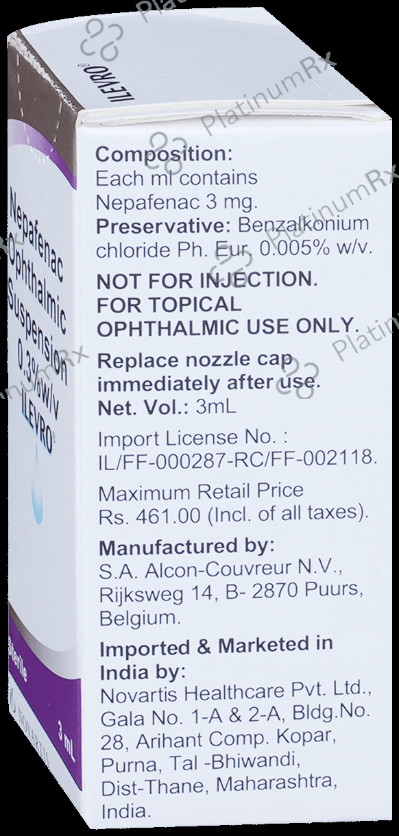 Ilevro 0.3% Ophthalmic Suspension 3ml