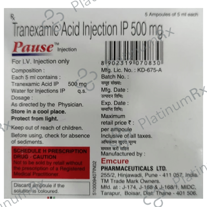 Pause 500mg Injection 5ml