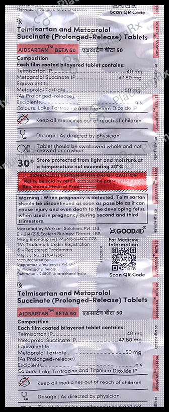 Aidsartan Beta 50 Tablet PR