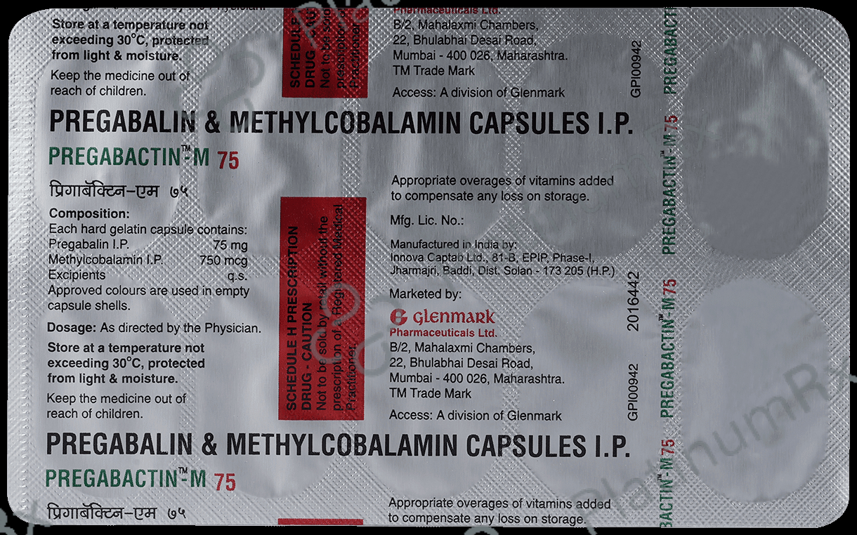Pregabactin M 750mcg/75mg Capsule