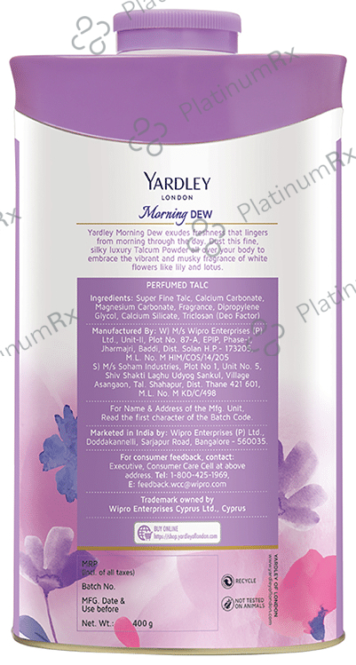 Yardley London Morning Dew Perfumed Talc 400 gm