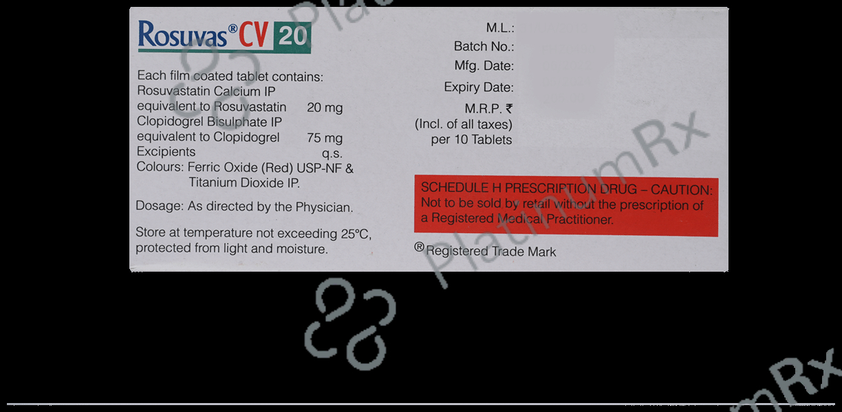Rosuvas CV 20/75mg Tablet 10s