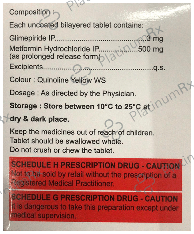 Glimisave M 3/500mg Tablet PR 15s