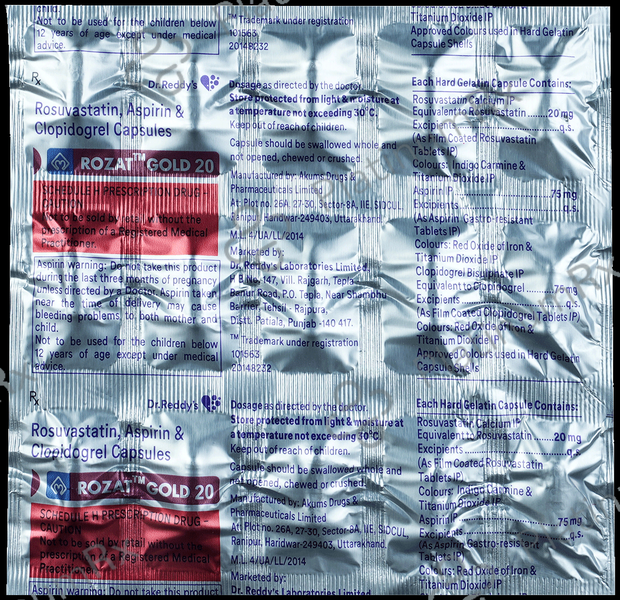 Rozat Gold 20/75/75mg Capsule 15s