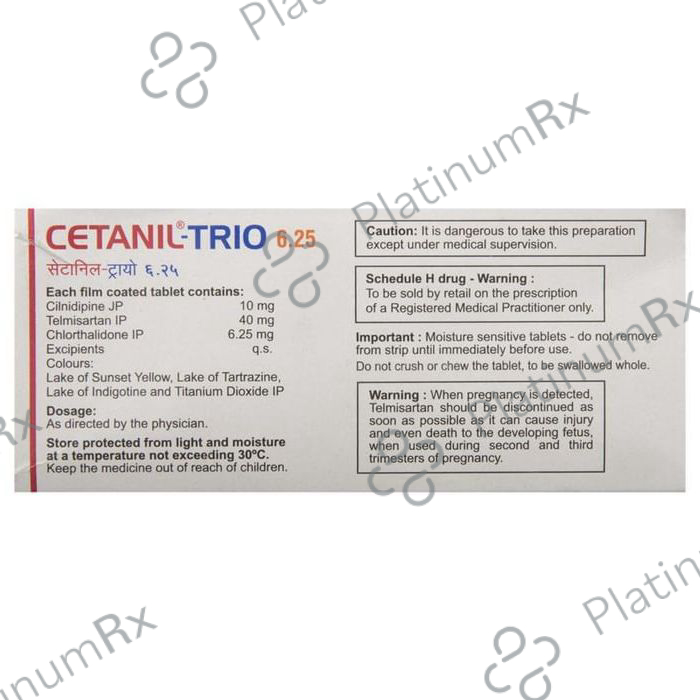 Cetanil Trio 6.25/10/40mg Tablet 10s